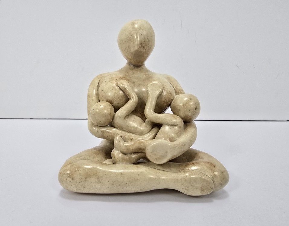 Vintage Mother & Children Sculpture 