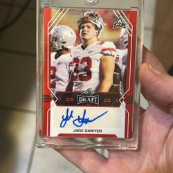 ARC 2022 Leaf Draft Football Jack Sawyer RC Red Auto Ohio State #BA-JS2. 