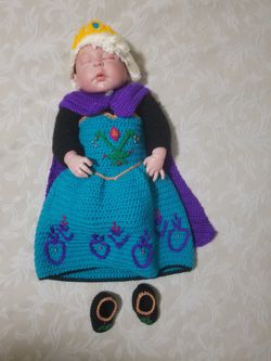 crochet baby flozen elsa coronation