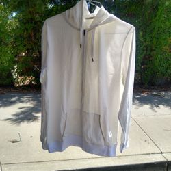 White Hoodie With Zipper XL