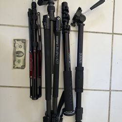 2 Monopods &1 Light stand 1 Tripod