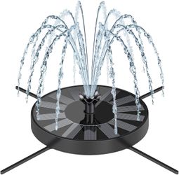 Solar Fountain Pump with Spray Height Adjustment, Upgrade Glass Solar Bird Bath Fountains with 6 Nozzles, Outdoor Solar Water Fountain Pump for Bird B