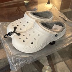 Fuzzy Croc Shoes (White)