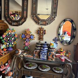 Macetas De Talavera Espejos Decoración,diferentes Diseños Y Diferentes $$presios .