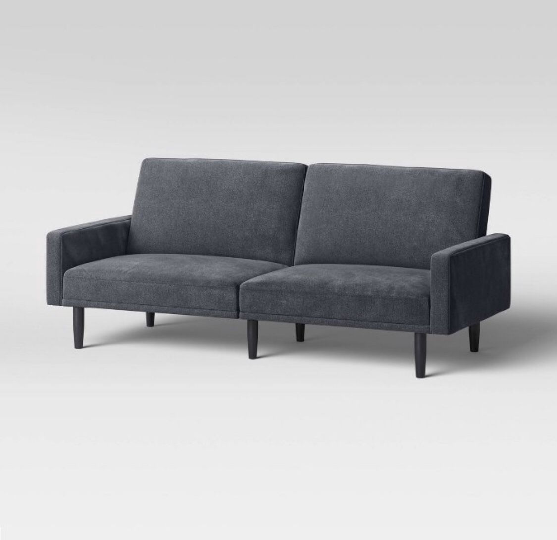Room Essentials Futon Sofa With Arms - Charcoal Gray