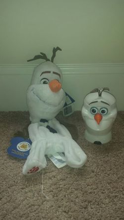 New unstuffed Build a Bear Olaf & Disney lidded cup