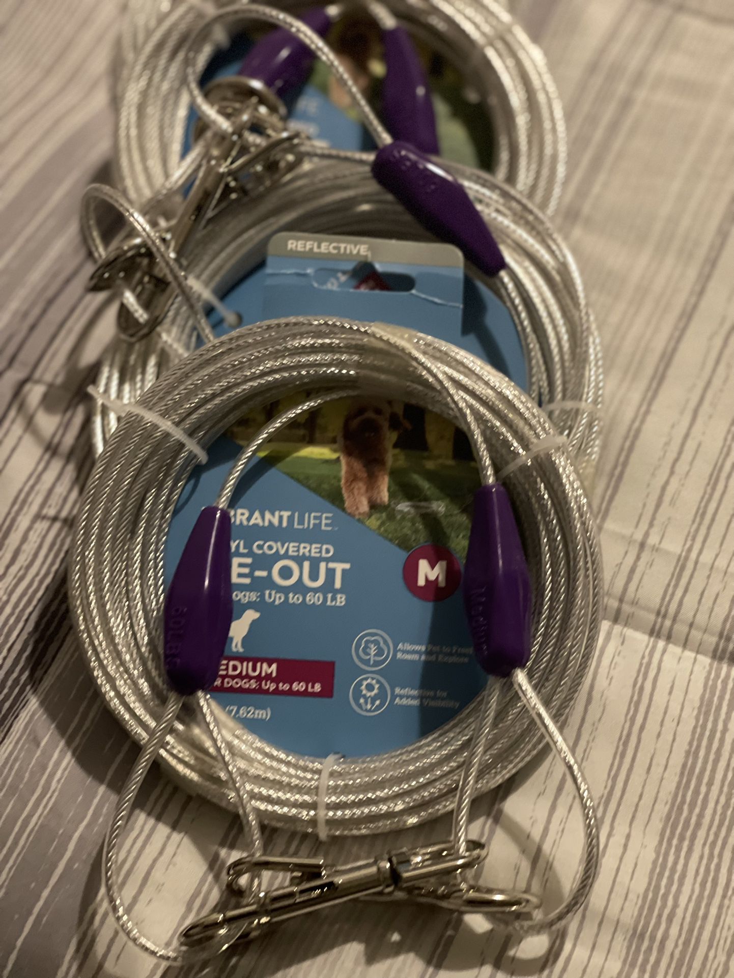 Vibrant Life Vinyl Tie Out Cable Heavy Duty For 60lb Dogs 