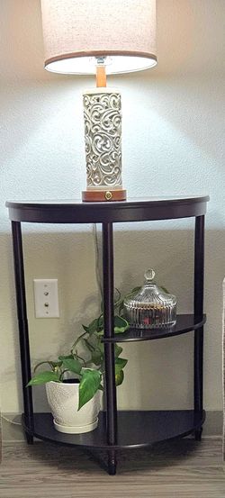 Cherry 3-Tier Crescent, Console Table/End Table