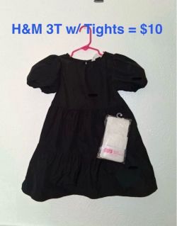 Girls Dress With White Tights Size 3T