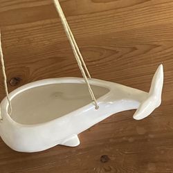 Ceramic Whale Hanging Planter 