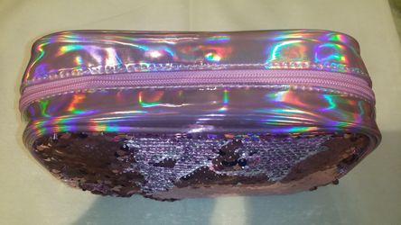 NEW Ulta Sequin Holographic Pink Makeup Cosmetics Bag Pouch