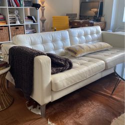 IKEA Cream Morabo Leather Sofa 