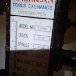 Drill Press, 5-speed, American Tool Exchange