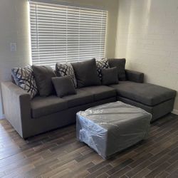 Grey Sectional With Ottoman ¡¡brand NEW In Stock !!