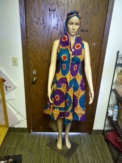African real wax print dress size medium