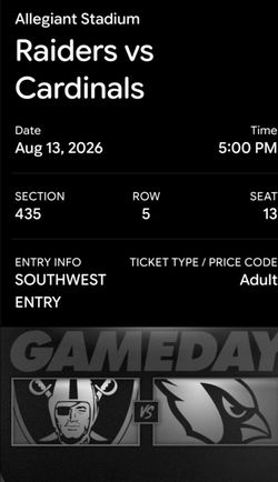 Raiders Pre-Season Tickets