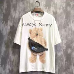 Graphic T-shirt Backpack Bear - White