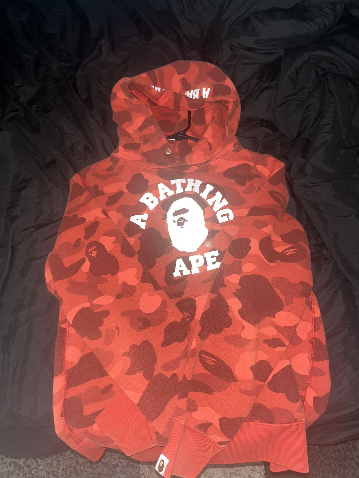 bape hoodie red camo pullover 