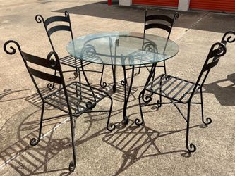 Heavy cast-iron Dining Table with Chairs