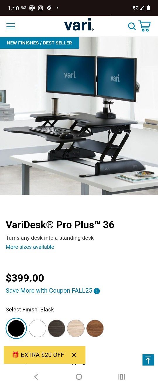 VariDesk Pro plus 36
