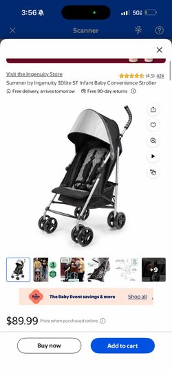 Summer by Ingenuity 3Dlite ST Infant Baby Convenience Stroller