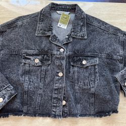 Women Clothes-Highway Jeans Cropped Jean Jacket