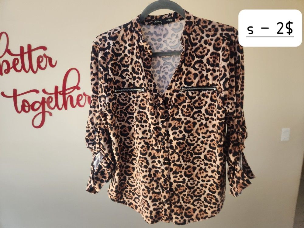 Cheeta Print Top 2$ Small