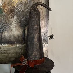 Paper Mache Witch Hat - Halloween Decor 