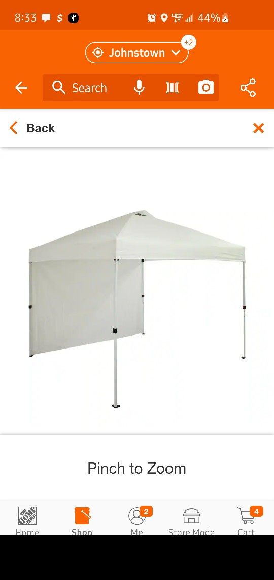 Everbilt 10ft X 10ft Commercial Instant Pop Up Tent With Wall Panel