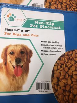 Non slip pet placemat.