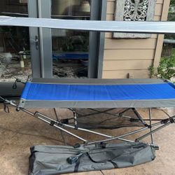 Brand New Without Box Red swing Portable Folding Hammock With Stand, Removable Pillow &Storage Net.