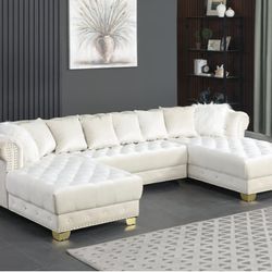 Jordan Cream Sectional 🎉🌼Furniture Livingroom Couch Sofa 