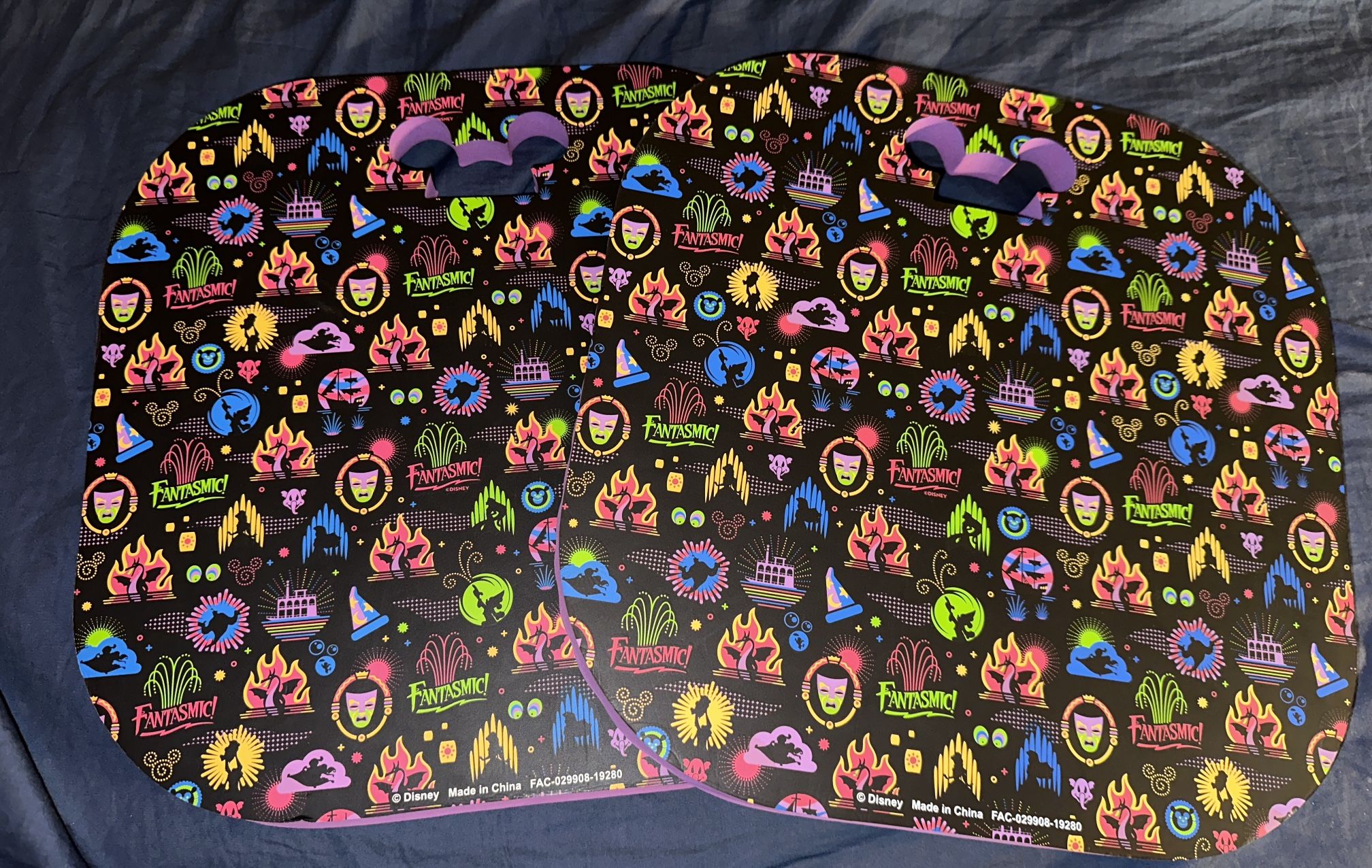 Pair Of Disney Parks FANTASMIC Icons Foam Stadium Seat Cushions