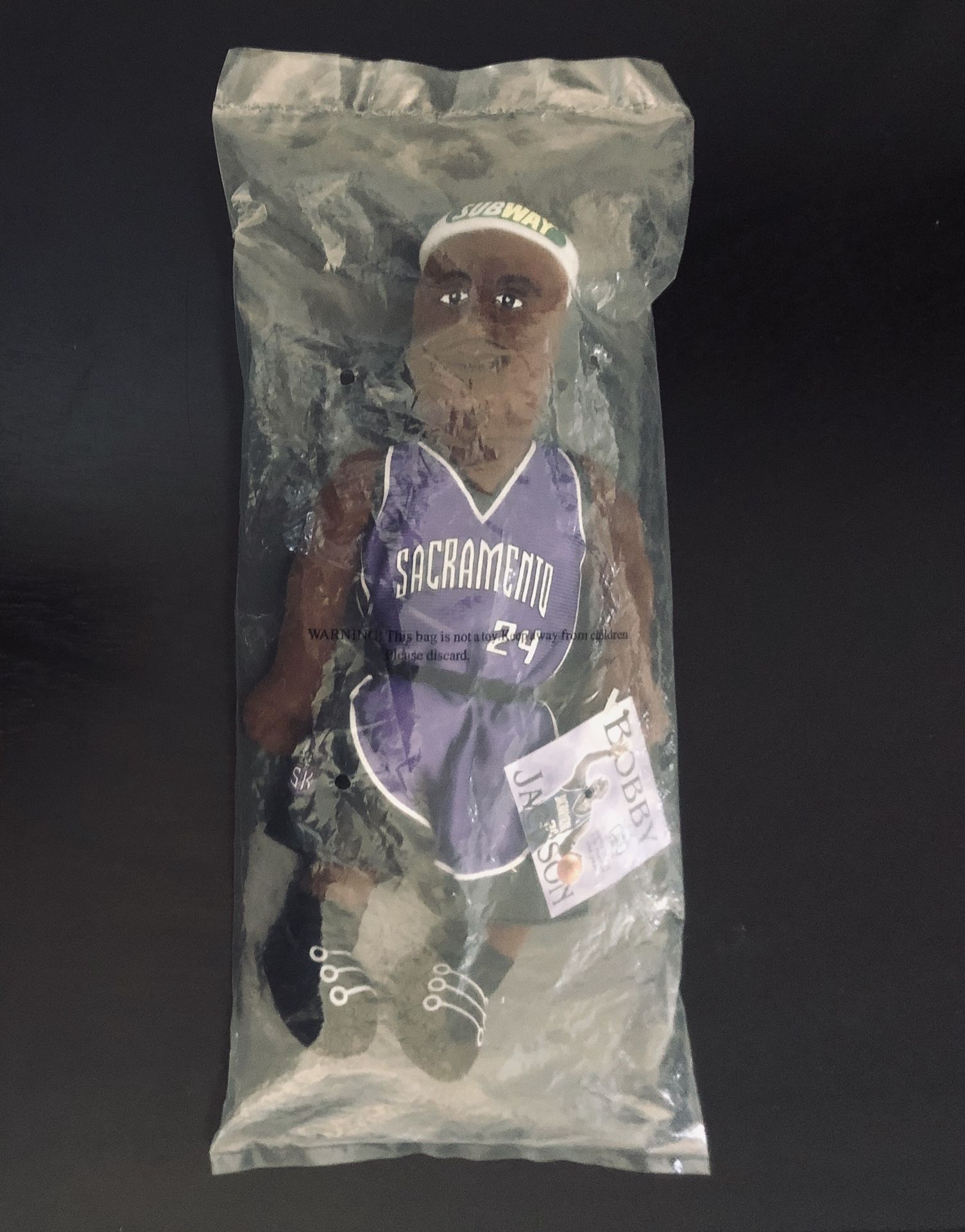 2003 Bobby Jackson Sacramento Kings NBA Basketball 10” Plush Stuffed Beanie Toy Doll 6th Man of The Year Award By Subway - BRAND NEW!