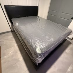Queen  Size Bed Frame With Mattress All New Furniture And Free Delivery Free Installation 