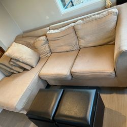 Used Two Piece Tan Sectional Couch