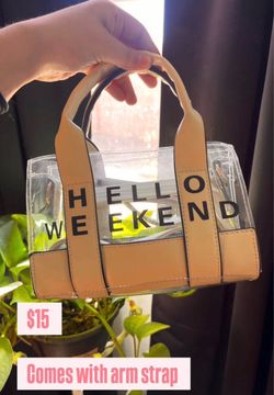 Clear “Hello weekend ” purse