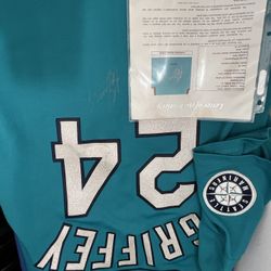 Ken Griffey Jr. Signed Jersey Hall Of Fame Now $500