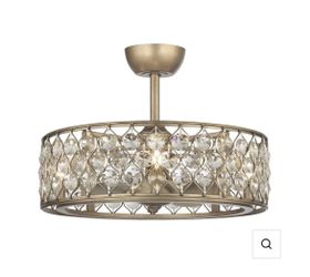 25” Modern Downrod Crystal Chandelier with Light and Remote Control