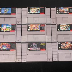 WHOLESALE SNES SUPER NINTENDO GAME LOT OF 9 (BREATH OF FIRE + SUPER METROID+more