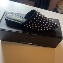 Fashion Nova Spiked Flat Shoes - New
