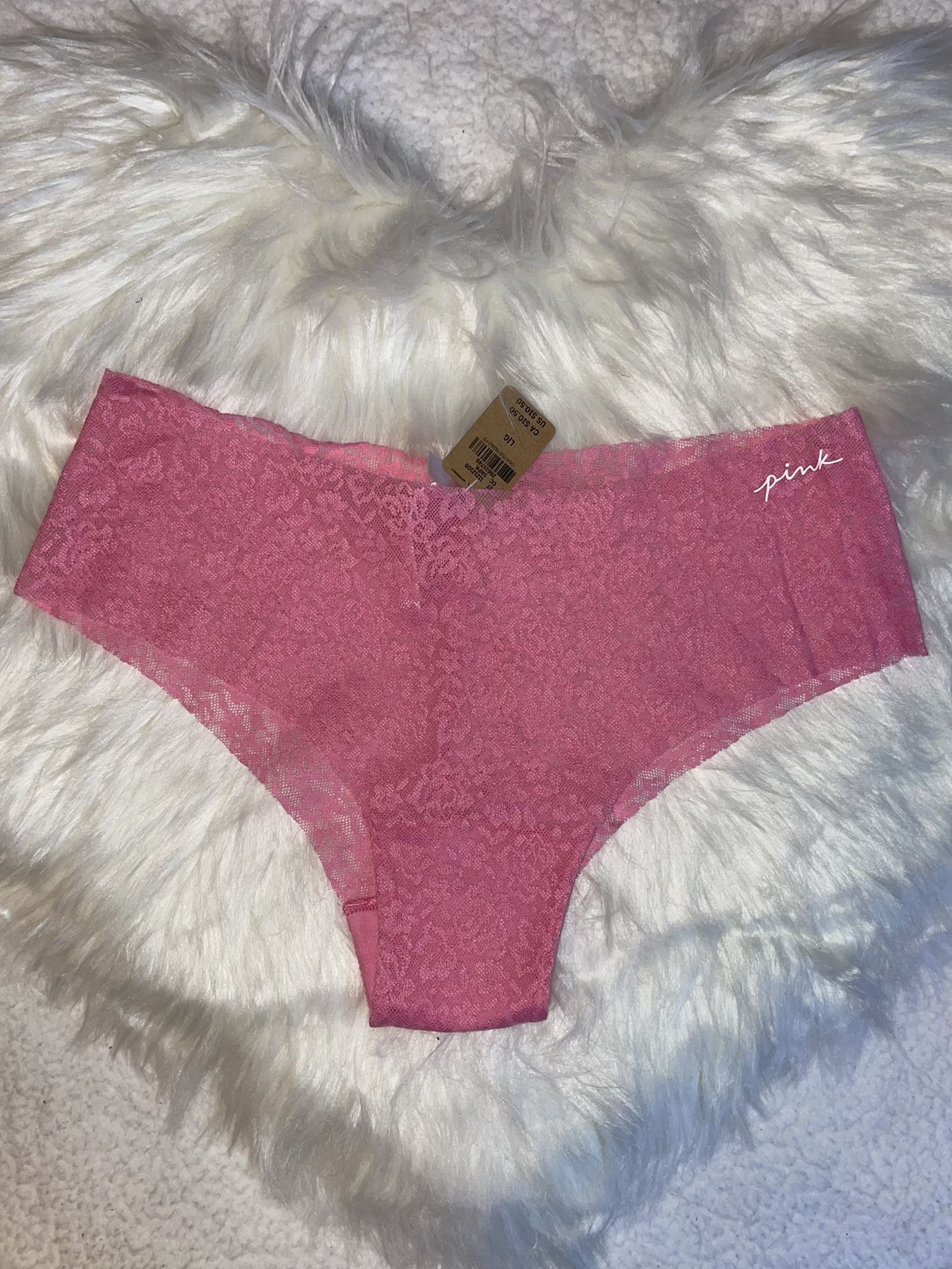 PINK No Show Lace Cheekster Underwear Pink Color
