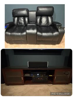 reclining couch (free 70 inch tv stand with purchase )