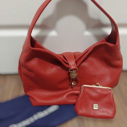 DOONEY AND BOURKE Belvedere Logo lock shoulder bag and wallet in red