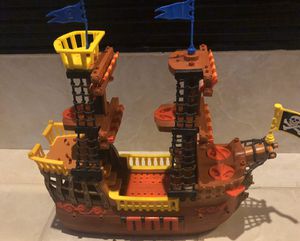 Photo Fisher Price Imaginext Large Pirate Ship Boat Play Set