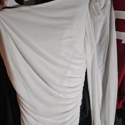 White Dress, One Arm Sleeve