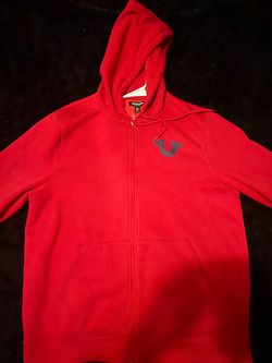 True Religion Red Zip-Up Hoodie