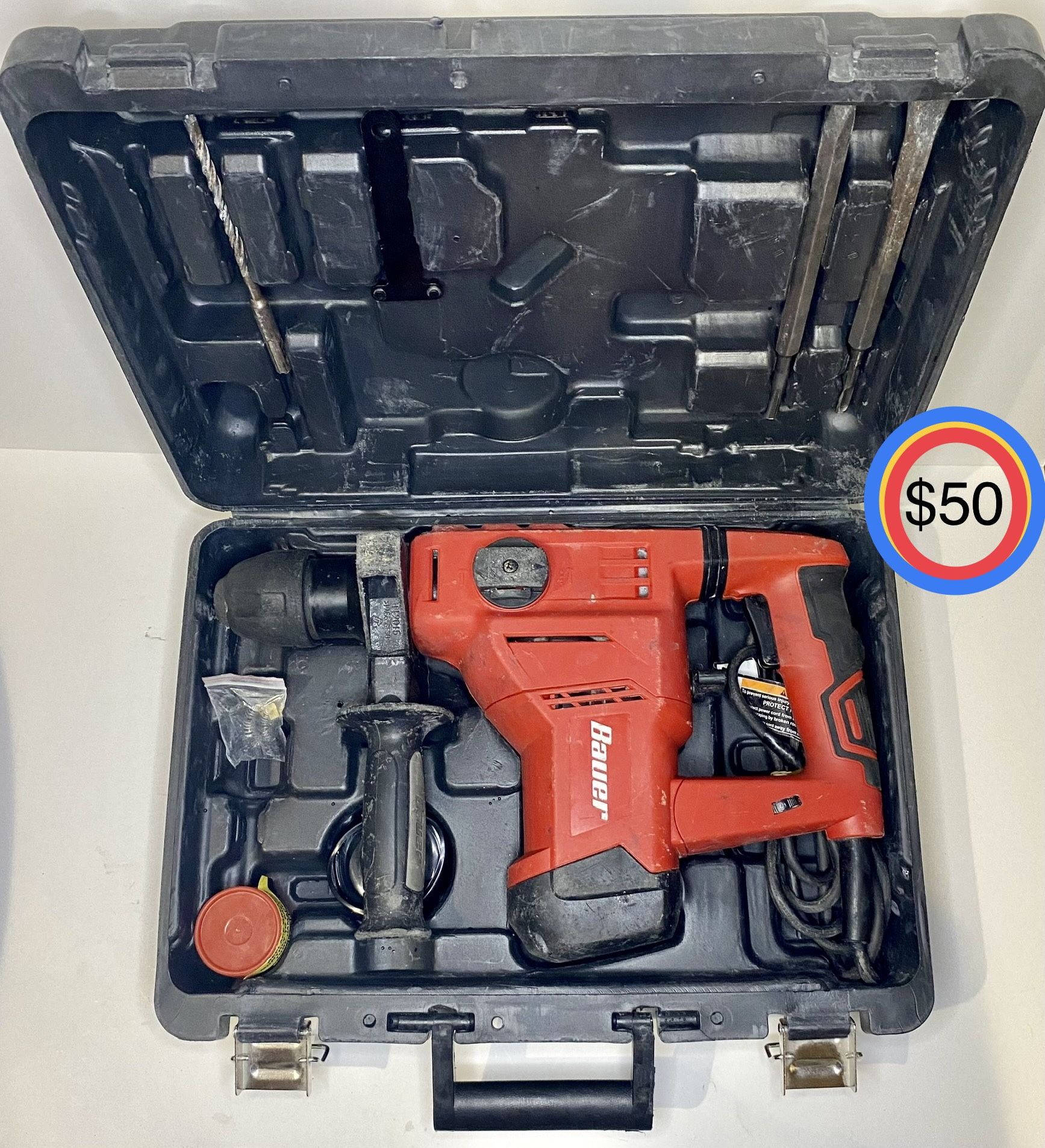 Bauer 1641E-B 1-1/8" 120V SDS Variable-Speed Corded Rotary HammerÂ