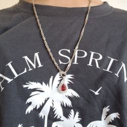 Real Silver (Fake Charm) Silver Necklace 