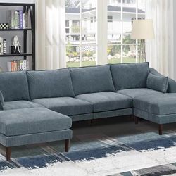 Brand New Bluish Grey Modular Sectional Sofa 